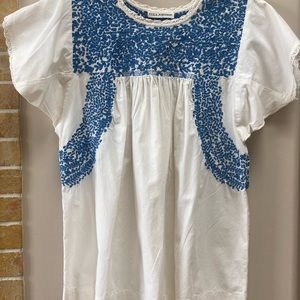 Ulla Johnson Embroidered Folk Blouse sz 6